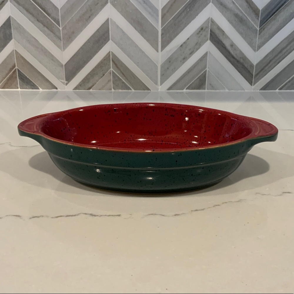 Denby Harlequin Red Green Oval SM Casserole Dish